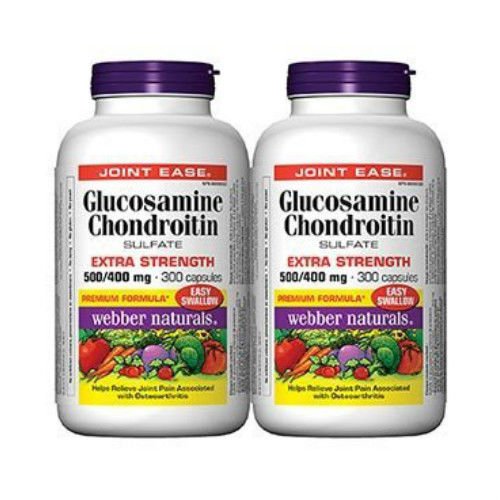Webber Naturals Glucosamine and Chondroitin Sulfate Twin Pack For Symptomatic Relief of Aching Joints