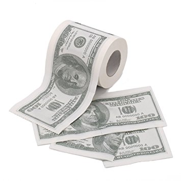 HDE Novelty $100 USD Dollar Bill Funny Money Currency Toilet Tissue Paper Roll