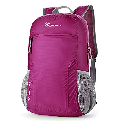 Mountaintop 25L Foldable Daypack Lightweight Backpack for School, Travel, Hiking