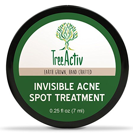 TreeActiv Invisible Acne Spot Treatment | All Natural | Goes On Clear | Works Under Makeup | Quickly Reduces Blemishes | Safe For Sensitive Skin