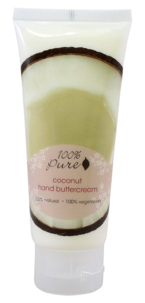 100% Pure: Hand Buttercream - Coconut, 4 oz, All Natural, Organic Formula that Nourishes and Smoothes Your Skin