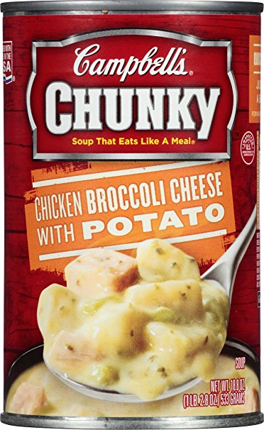 Campbell's Chunky Soup, Chicken Broccoli Cheese with Potato, 18.8 Ounce (Pack of 12)