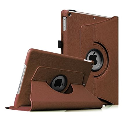 Fintie iPad 9.7 inch 2018 / 2017 / iPad Air Case - 360 Degree Rotating Stand Protective Cover with Auto Sleep Wake for Apple iPad 9.7 inch (6th Gen, 5th Gen) / iPad Air 2013 Model, Brown