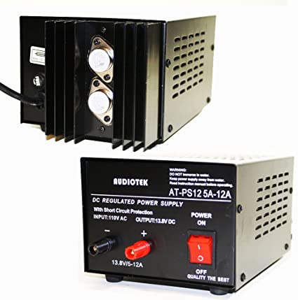Audiotek - Output 12A Amp Mobile 13.8 Volt DC Power Supply AT-PS12