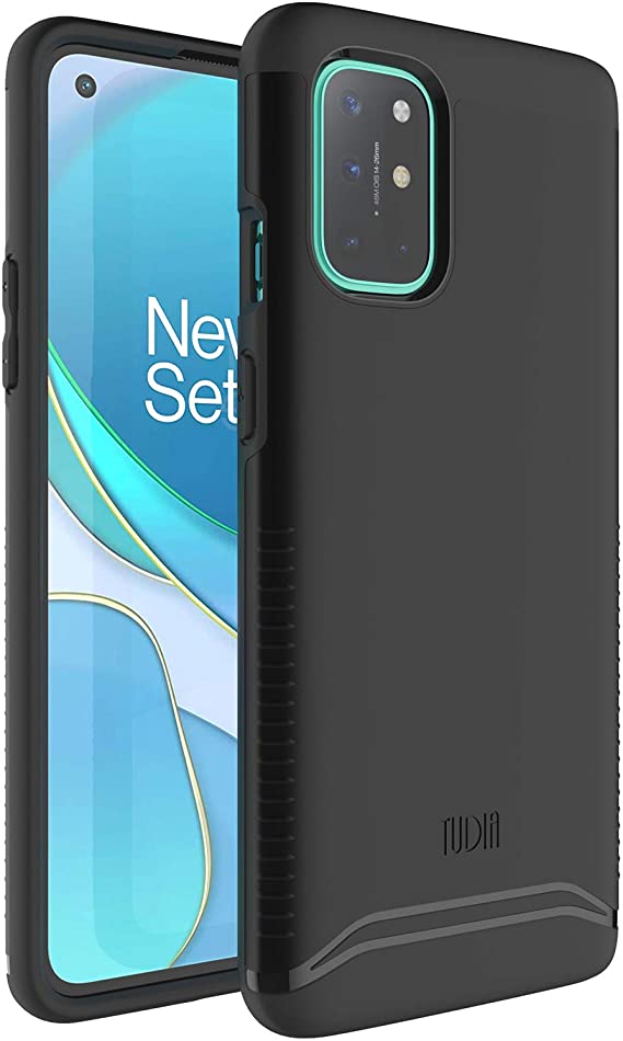 TUDIA DualShield Designed for OnePlus 8T Case (2020), [Merge] Shockproof Premium Dual Layer Hard Heavy Duty Protective Case Cover for OnePlus 8T 4G 5G (Matte Black)