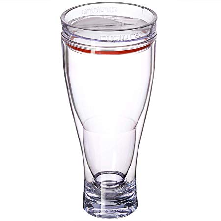 Cupture Upside Down Beer Mug - holds two cans of beer, 28oz (Clear)