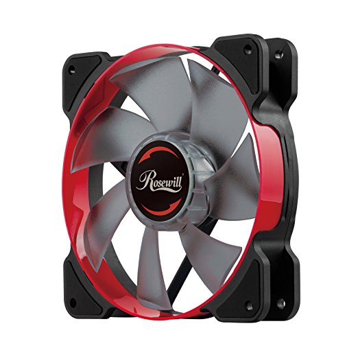 Computer Case Fan120mm with Blue LED and PWM (Pulse Width Modulation) Function, Very Quiet Cooling Fan from Advanced Hydraulic Bearing, Rosewill Model RWCR-1612