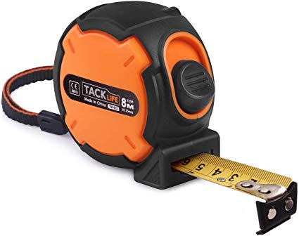 Measuring Tape, Tape Measure 25-Foot(8m) Tape Ruler Metric and Inches with Magnetic Hook, Nylon Coating, Wrist Strap for Construction, Home, Carpentry Measurement