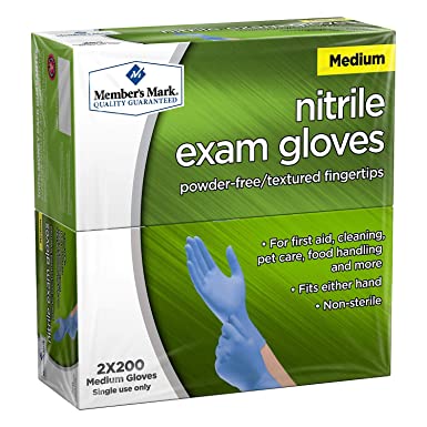 Member's Mark Nitrile Exam Glove Medium Gloves 2 X 200 Netcount (400Count)