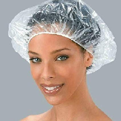 Alicenter(TM) 20 Pcs Disposable Clear Spa Hair Salon Home Shower Bathing Elastic Cap