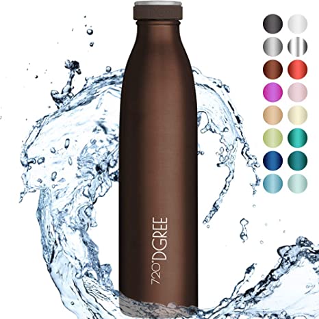 720°DGREE Water Bottle Stainless Steel “milkyBottle“ - 350ml, 500ml, 750ml, 1L- Insulated, Leakproof, BPA-Free, Thermo Flask - For Sports, Gym, School, Kids, Travel, Hot, Cold & Carbonated Drinks