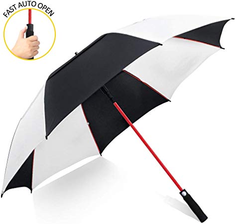 ZOMAKE Windproof Golf Umbrella, 62/68 inch Large Umbrella for Rain Double Canopy Automatic Open Vented Stick Umbrellas