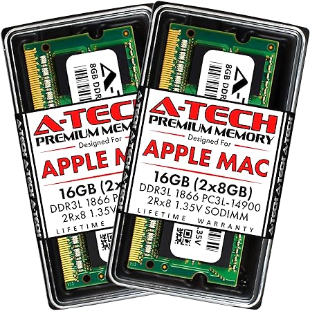 A-Tech 16GB (2x8GB) RAM for Apple iMac Late 2015 27 inch Retina 5K | DDR3L 1866MHz / 1867MHz PC3L-14900 1.35V 204-Pin SODIMM Memory Upgrade Kit