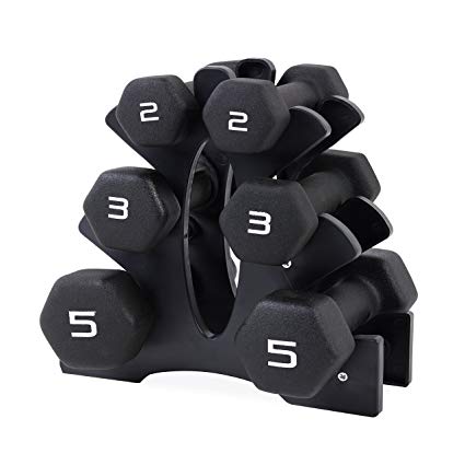 CAP Barbell Neoprene Dumbbell Set with Rack