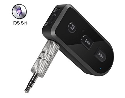 SolidPin 3.5mm Car Bluetooth Audio Music Receiver Adapter Auto AUX Streaming A2DP Kit for iPhone iPod iPad, Samsung, Android Cell Phone, Headphone, Home Stereo System Speaker, Tablet PC, Laptop, Car