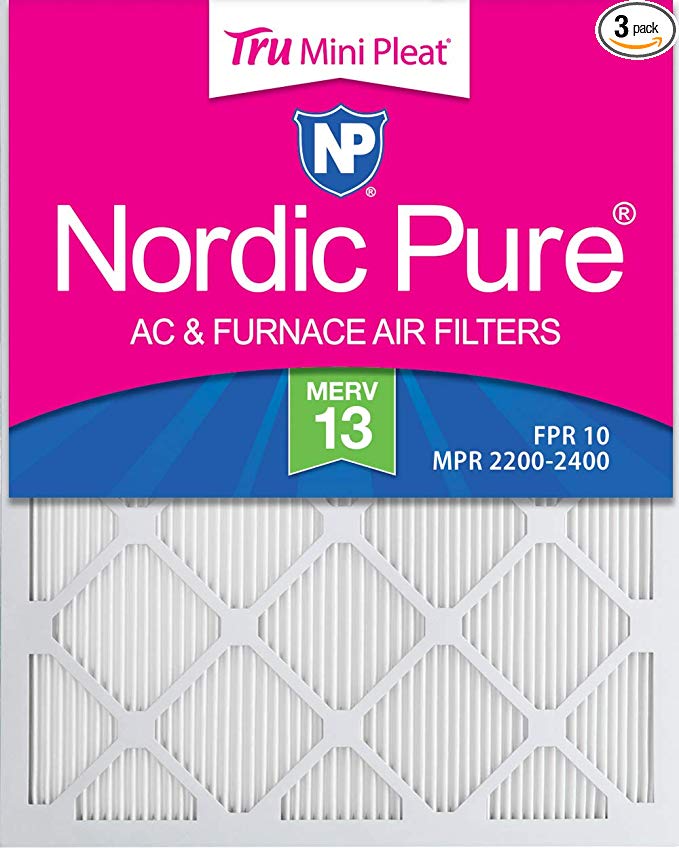 Nordic Pure 16x25x1 MPR 2200 Healthy Living Elite Allergen Replacement AC Furnace Air Filters 3 Pack