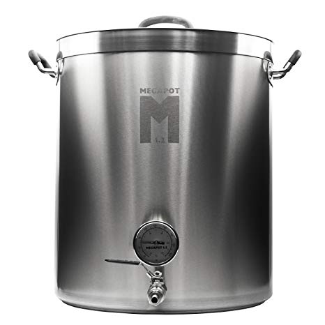 Northern Brewer - Megapot 1.2 Homebrew Stainless Steel Brew Kettle Stock Pot For Beer Brewing (Kettle with a Valve and Thermometer, 15 Gallon/60 Quarts)