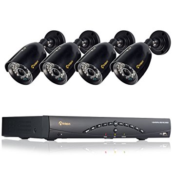 Anlapus 8CH 2D1 6CIF H.264 Video DVR with 4 900tvl 36pcs IR Leds 100ft/30m Night Vision Outdoor Weatherproof CCTV Security Cameras Home Surveillance System (NO HDD) KC104G8