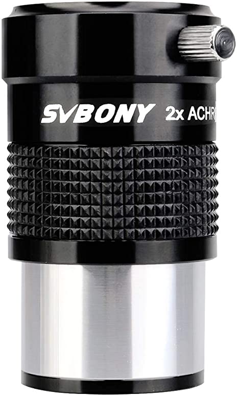 SVBONY SV118 Barlow Lens 1.25 inches 2X Achromatic Metal Barlow Lens for Astronomy Telescope Eyepiece