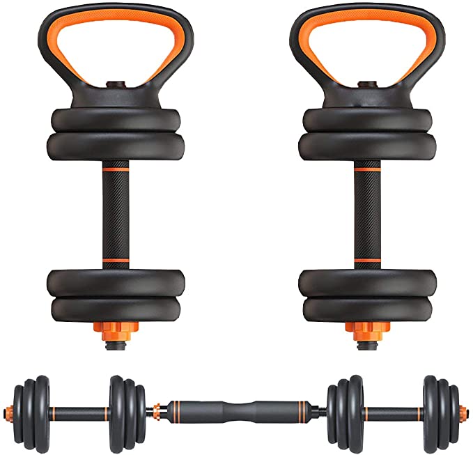 Gnpolo Free Dumbbells Weights Set 4 Multifunctional Barbell Kettlebells Push Up Stand