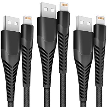 Ankoda iPhone Charger Cable, 3Pack 3FT/1M Premium Nylon Lightning Cable iPhone Charger Fast Charging & Sync for iPhone 11 Pro Max/XS/XR/X/8/7/6/5, iPad iPod and More