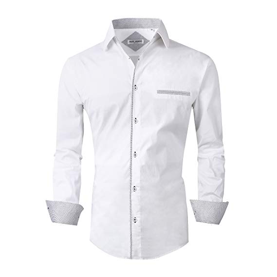 Alex Vando Mens Dress Shirts Regular Fit Long Sleeve Men Shirt