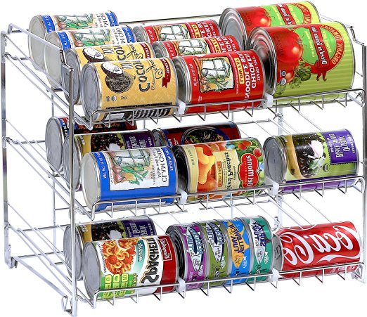 SimpleHouseware Stackable Can Rack Organizer, Chrome