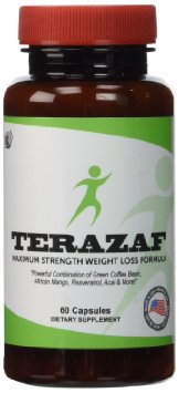 Advanced Weight Loss Supplement w Powerful Natural Ingredients  Formulated for Fat Burning Appetite Suppression Metabolism and Energy 30 Day Supply of Terazaf