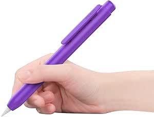 MoKo Holder Case for Apple Pencil 1st Generation, Retractable Apple Pencil 1st Generation Case Protective iPad Pencil Sleeve Skin Cover with Sturdy Clip, Violet