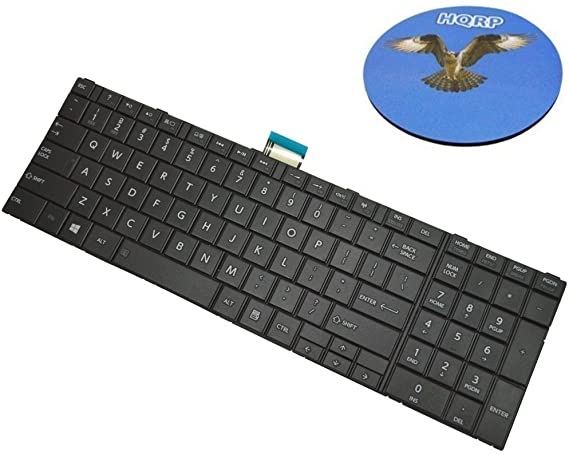 HQRP Laptop Keyboard Works with Toshiba Satellite C875-S7228 / C875-S7303 / C875-S7304 / C875-S7340 / C875-S7341 / C875-S7344 Notebook Plus HQRP Coaster