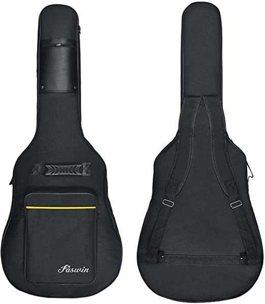 Faswin 41 Inch Guitar Bag Dual Adjustable Shoulder Strap Acoustic Guitar Gig Bag - Black