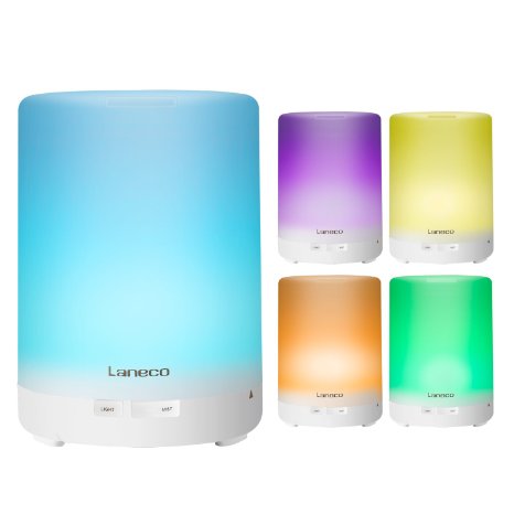 Essential Oil Diffuser  Laneco 300ml Portable Cool Mist Aroma Humidifier  Ultrasonic Aromatherapy And Waterless Auto off  With 7 Color Changing LED Light For Baby Room Home Bedroom Office Yoga