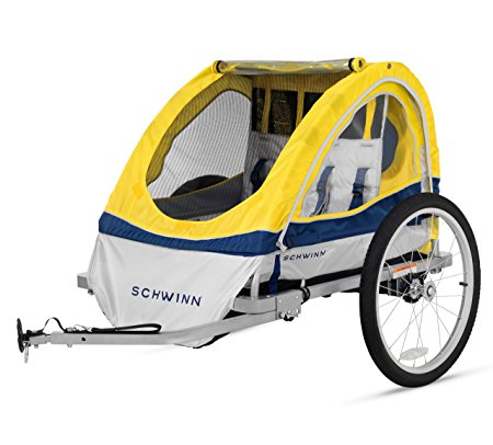 Schwinn Echo Double Bike Trailer, Yellow