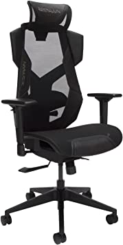 RESPAWN FLEXX Mesh Gaming Chair with Lumbar Support, Recline/Tilt Tension Controls, Adjustable Arms, 300lb Max Weight with Wheels for Computer/Desk/Office, Black, High-Back, Stealth