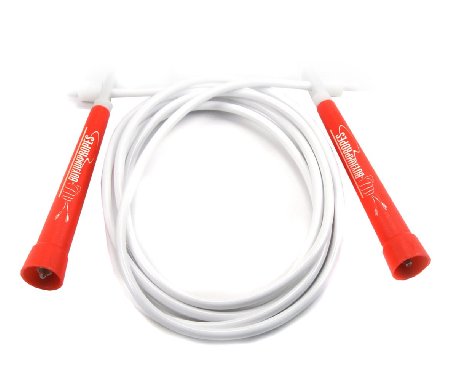 Boxing Training Jump Rope - Adjustable Thick PVC Speed Rope For Crossfit Double Unders - Unbreakable Lightweight Handles *w/eBook*