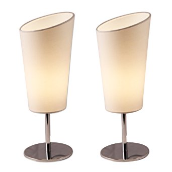 Lightaccents 4061TL-2PK-20 Bedroom Side Metal Table Lamps (Set of 2), Off White