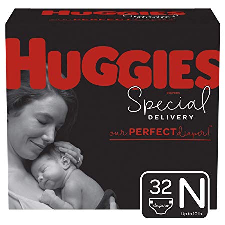 Huggies Special Delivery Hypoallergenic Baby Diapers, Size Newborn (up to 10 lbs.), 32 Count, Jumbo Pack