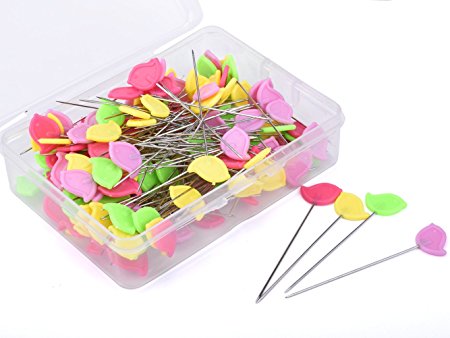 JoyFamily Flat Bird Head Pins Boxed for Sewing DIY Projects, 150 Pieces (Assorted Colors)
