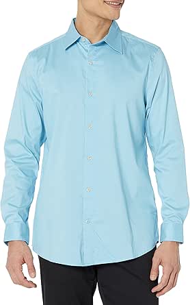 Amazon Essentials Men's Regular-Fit Long-Sleeve Stretch Dress Shirt