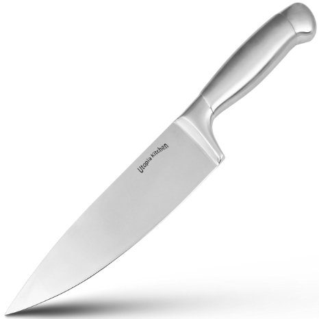 Premium Class Stainless-Steel Kitchen 8 inch Chef Knife - Professional Quality, Bolster, Multipurpose Use for Home Kitchen or Restaurant - by Utopia Kitchen