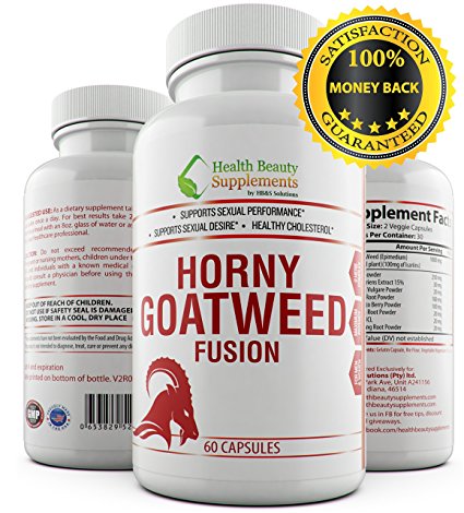 * HORNY GOAT WEED FUSION -BUY 3 GET 1 FREE,For Men & Women - Top Rated, Libido Booster - 1000mg Epimedium with Icariins - Horny Goat Weed With Maca - Horny Goat Weed Extract,Panax Ginseng Powder