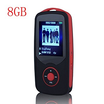 HONGYU R06 Portable Hi-Fi 8GB Bluetooth MP3 Music Player with FM Radio and Voice Recorder 50 Hours Lossless Playing & Supports up to 64GB(Color Red)