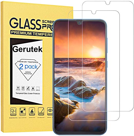 Gerutek [2 Pack] Samsung Galaxy A40 Screen Protector [9H Hardness] [Ultra Clear] [Anti Scratch] [Bubble Free] Premium Glass Screen Protector for Samsung Galaxy A40