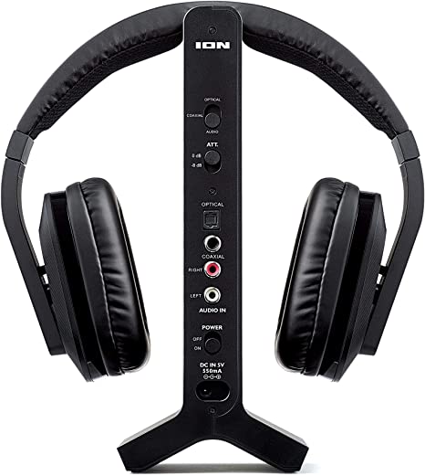 RION Audio IHP21 Telesounds Wireless Headphone System for TV with Optical Input