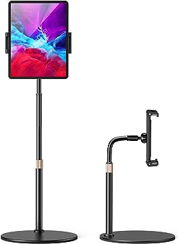 LISEN Mobile Phone Stand, Tablet Stand Holder Angle Height Adjustable & Phone Stand for Desk, Thick Case Friendly iPad Holder Stand Fits(4.7-12.9") iPad Pro 12.9, Air Mini 4, iPhone, Switch, Kindle