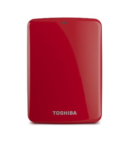(Old Model) Toshiba Canvio Connect 1TB Portable Hard Drive, Red (HDTC710XR3A1)