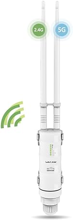 AC600 Outdoor Weatherproof Wireless Access Point, Dual Band 2.4 & 5GHz WiFi Range Extender/Repeater, Support WiFi AP/WiFi Repeater/Router Mode with Passive POE