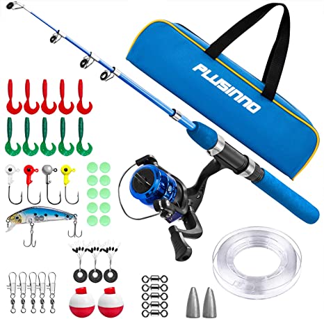 Kids Fishing Pole,Light and Portable Telescopic Fishing Rod and Reel Combos for Youth Fishing