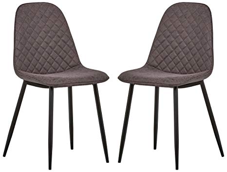 Rivet Ray Mid-Century 2-Pack Stitch Back Accent Chairs, 34.3"H, Charcoal