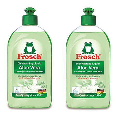 Frosch Natural Aloe Vera Liquid Hand Dish Washing Soap, 500 ml (Pack of 2)